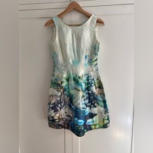 Zara Basics satin under the sea dress